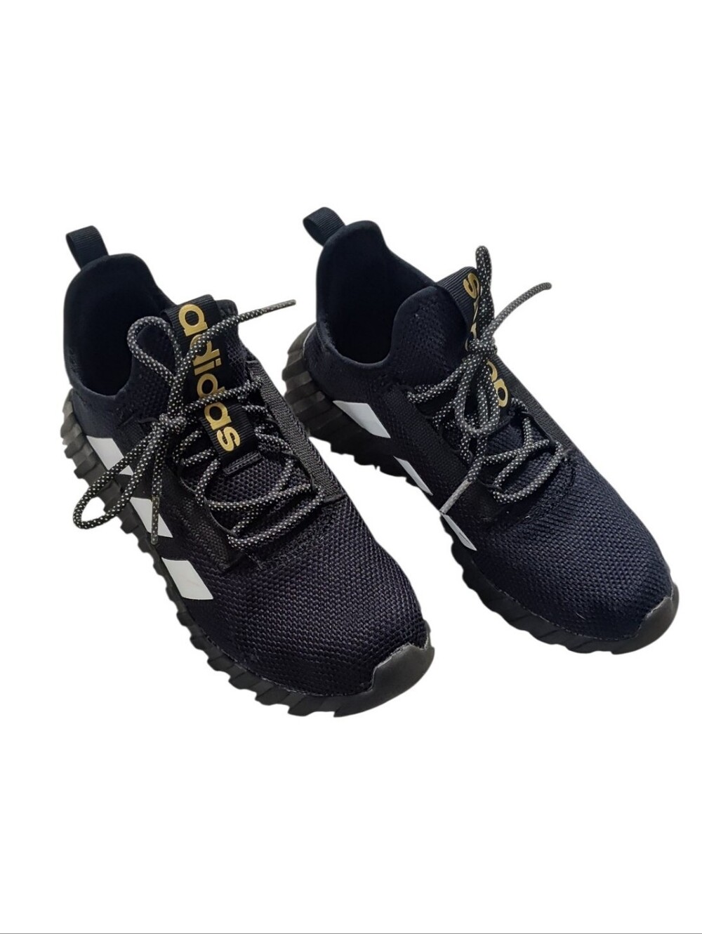 adidas Adidas Kaptir Black Gold Running Shoes Sneakers Size 6.5